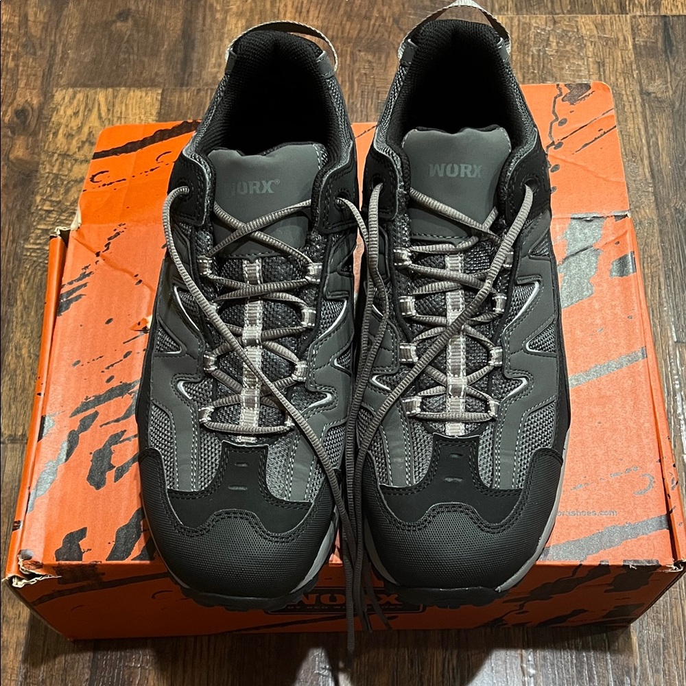 Men's Black & Gray Work Sneakers